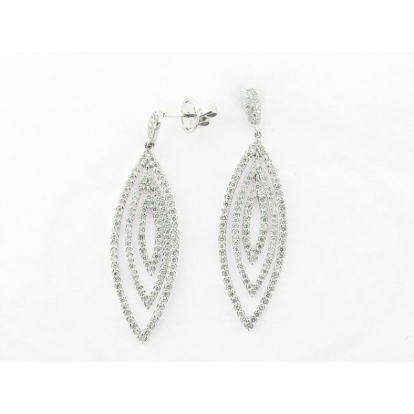 Pendientes Oro Blanco Diamantes
