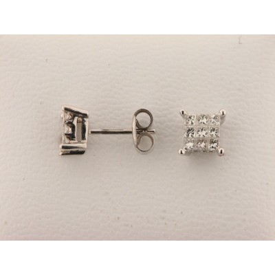 Pendientes Oro Blanco Diamantes