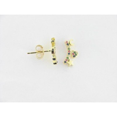 Pendientes Plata Chapada Piedras