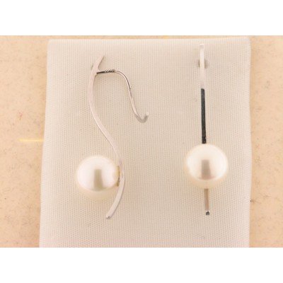 Pendientes Oro Blanco Perla