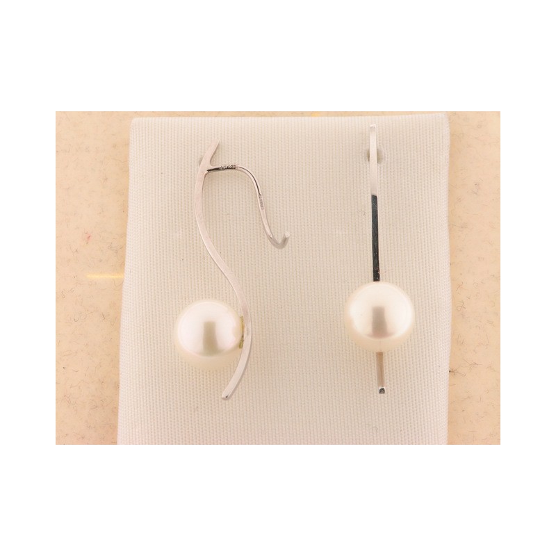 Pendientes Oro Blanco Perla