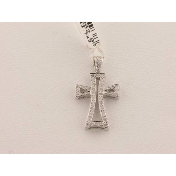 Cruz Oro Blanco Diamantes