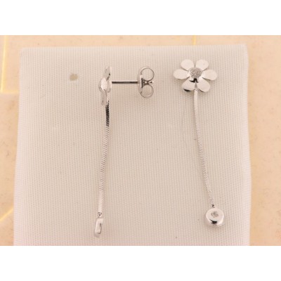 Pendientes Oro Blanco Piedra