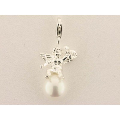 Charm Angel Plata Perla