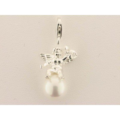Charm Angel Plata Perla