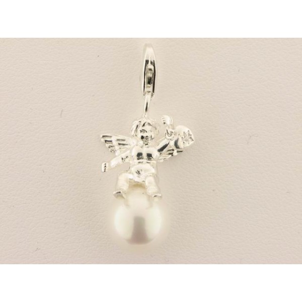 Charm Angel Plata Perla