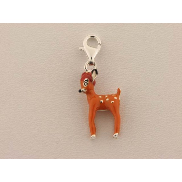 Charm Bambi Plata Esmalte