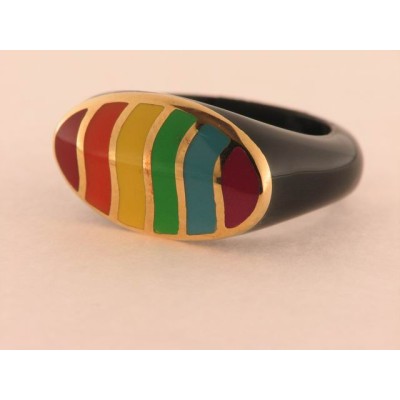 Sortija Resina Negra Oro