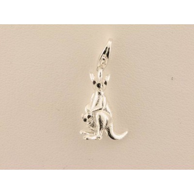 Charm Canguro Plata Esmalte