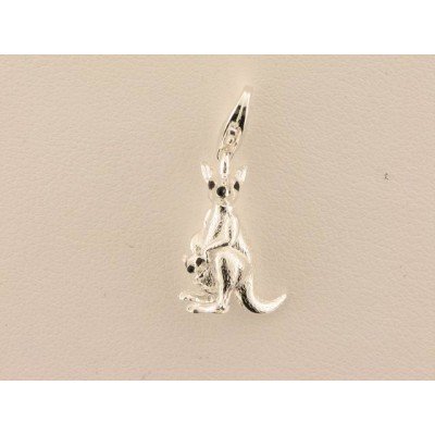 Charm Canguro Plata Esmalte