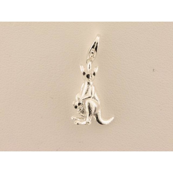 Charm Canguro Plata Esmalte