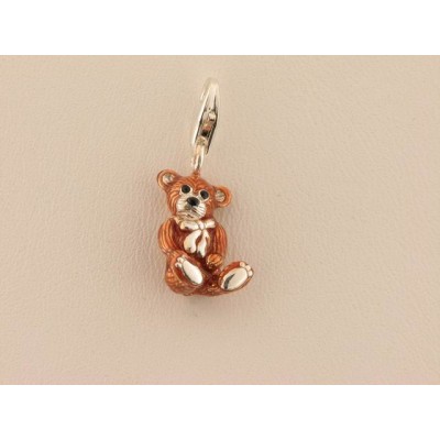 Charm Osito Plata Esmalte