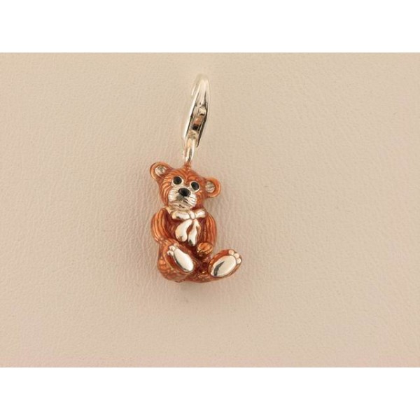Charm Osito Plata Esmalte