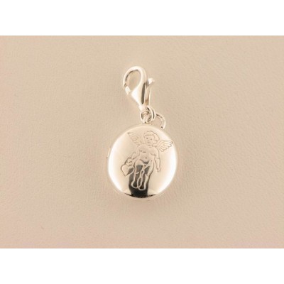 Charm Medallon Angel Plata