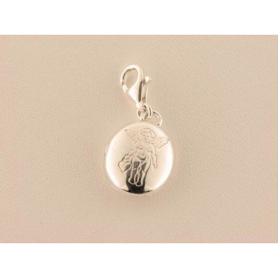 Charm Medallon Angel Plata