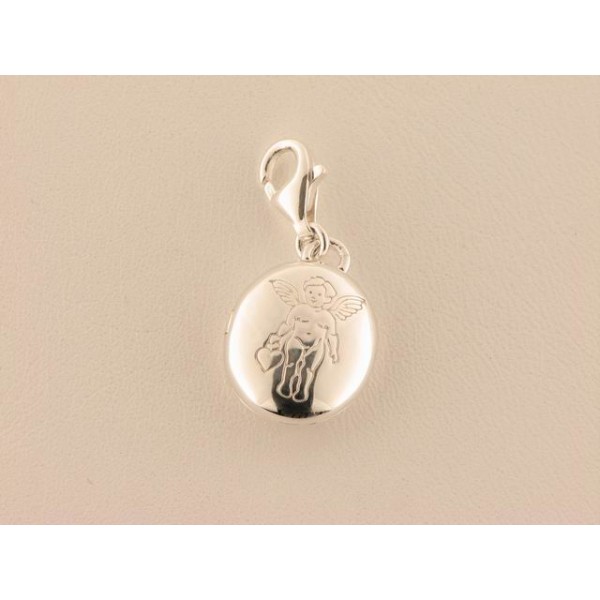 Charm Medallon Angel Plata