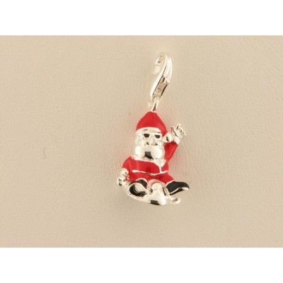 Charm Papa Noel Plata Esmalte