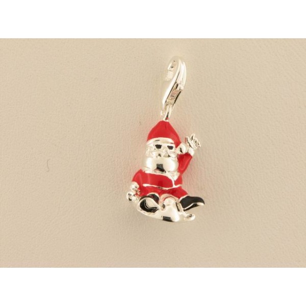Charm Papa Noel Plata Esmalte