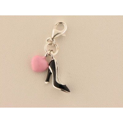 Charm Zapato Corazon Plata Esmalte