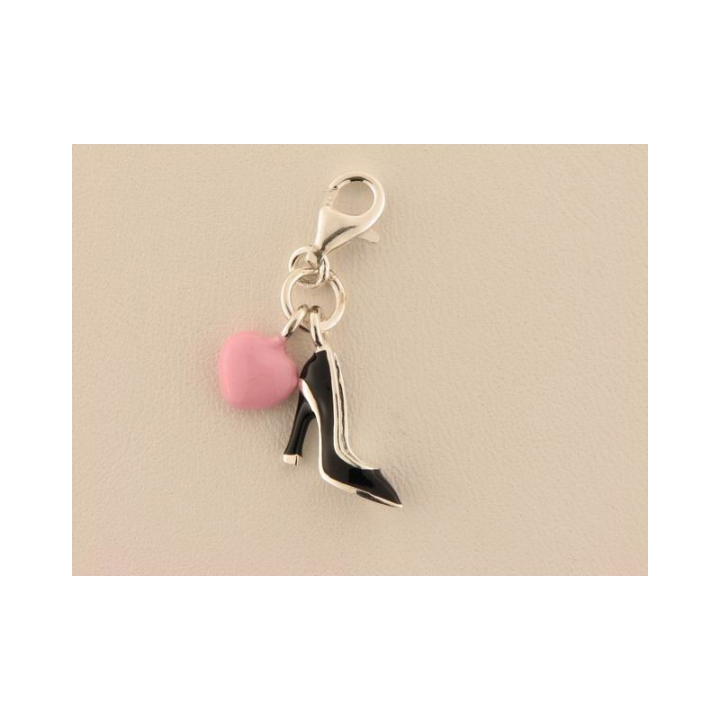 Charm Zapato Corazon Plata Esmalte