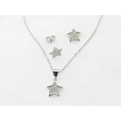 Jgo pendientes-colgante plata