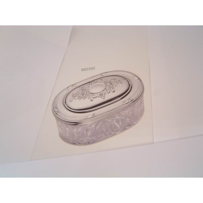 Caja joyero cristal/plata oval