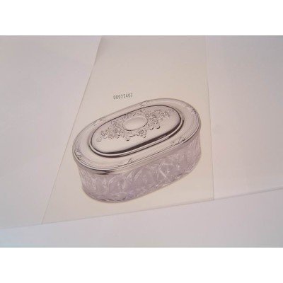 Caja joyero cristal/plata oval
