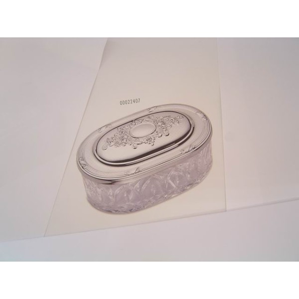 Caja joyero cristal/plata oval