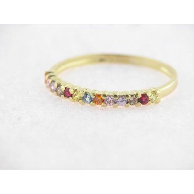 Sortija Oro Piedras Colores