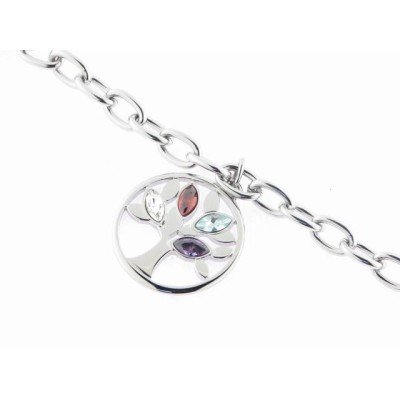 Lotus Pulsera Acero Piedras