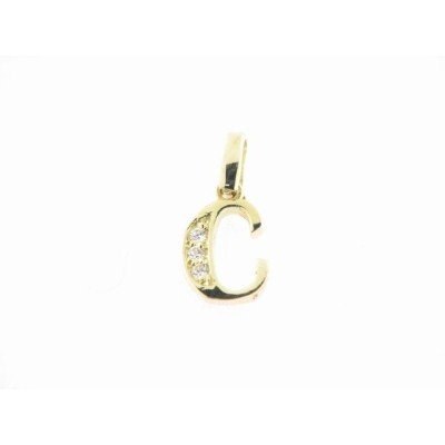 Colgante Oro Inicial  C  Piedras