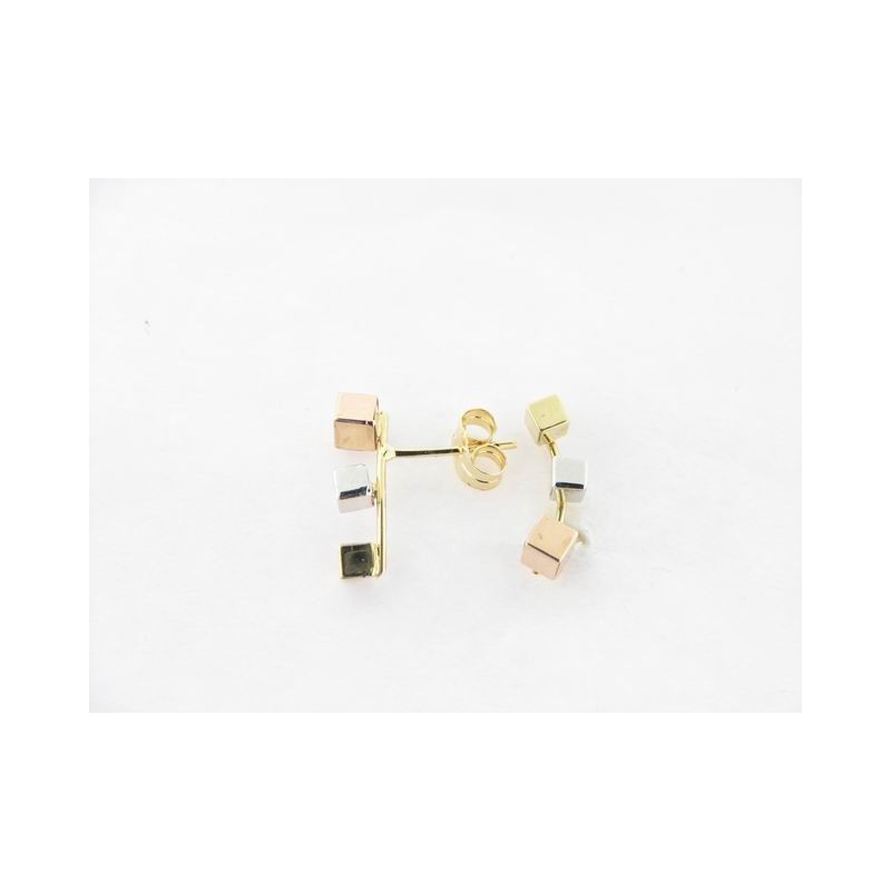 Pendientes Trepador Oro Tricolor