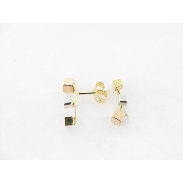 Pendientes Trepador Oro Tricolor