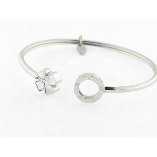 Lotus Pulsera Aro Acero Trebol Nacar