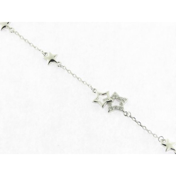 Lotus Pulsera Plata Piedras