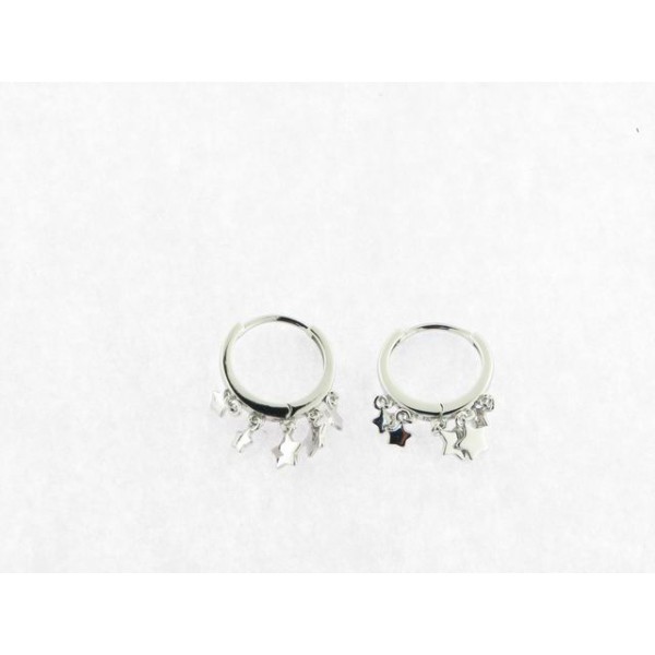 Lotus Pendientes Aro Plata
