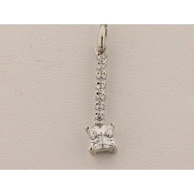 Colgante Oro Blanco Piedras