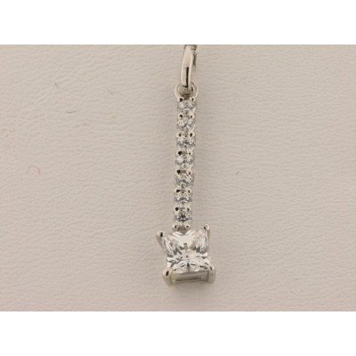 Colgante Oro Blanco Piedras