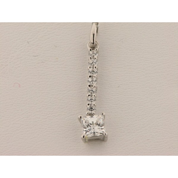 Colgante Oro Blanco Piedras