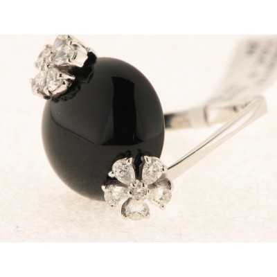 Sortija Oro Blanco Diamantes Piedra