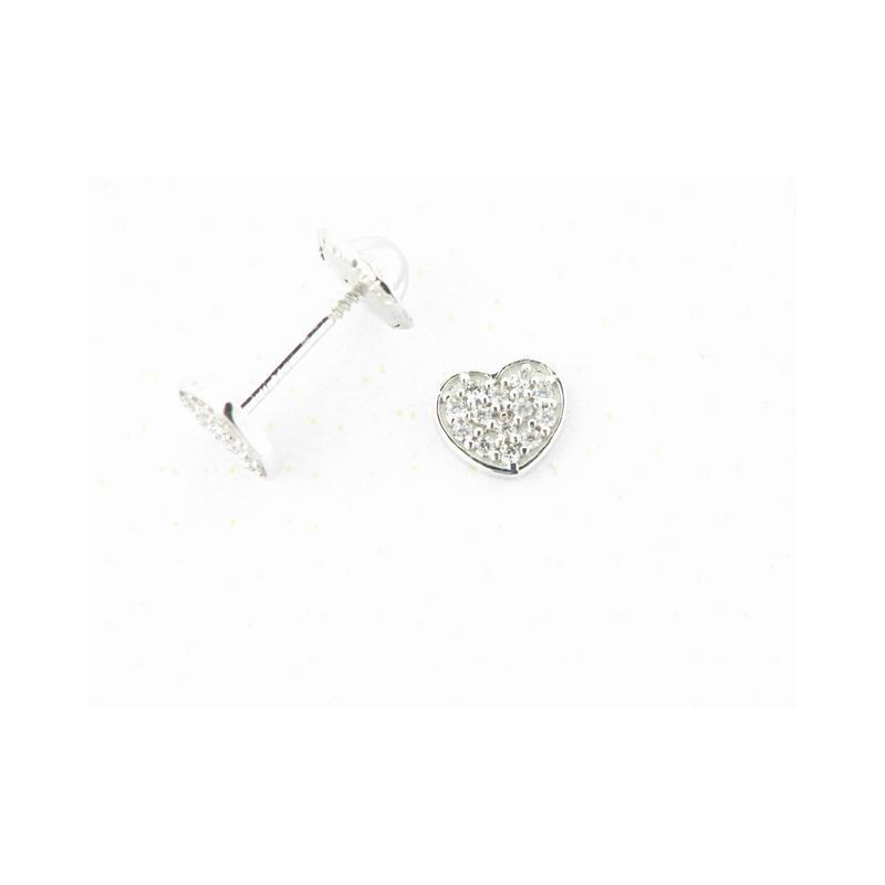 Pendientes oro blanco zirconitas