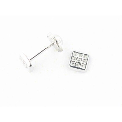 Pendientes oro blanco zirconitas