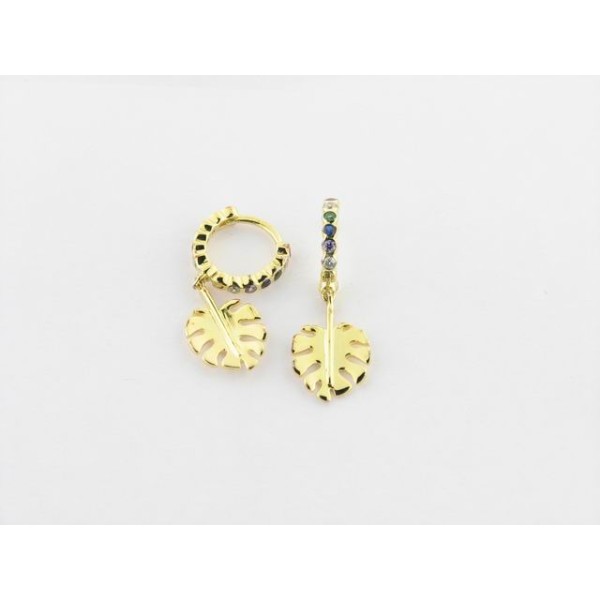 Lineargent pendientes aro plata chapada cuarzo