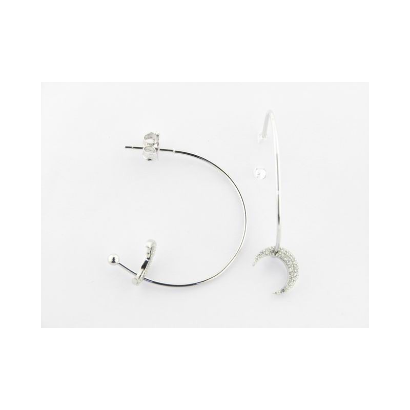 Lineargent pendientes aro plata circonitas
