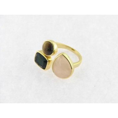 Luxenter Anillo Plata Chapada Piedras
