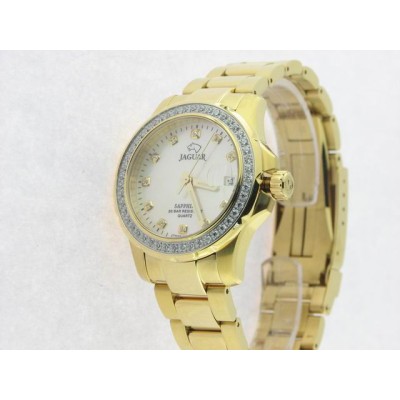 Jaguar agujas acero chapado piedras