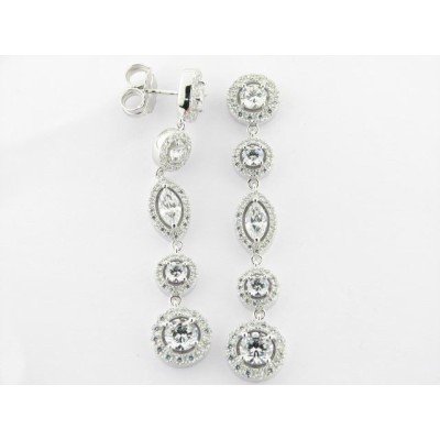 Camaleoni Pendientes Plata Zirconitas