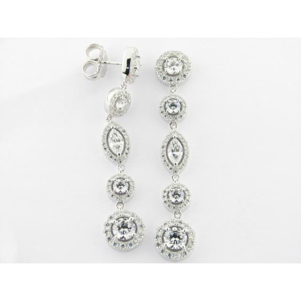 Camaleoni Pendientes Plata Zirconitas