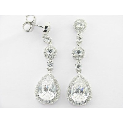 Camaleoni Pendientes Plata Zirconitas