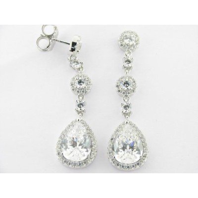 Camaleoni Pendientes Plata Zirconitas